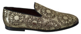 Mocassini da uomo Dolce & Gabbana bassi in jacquard dorato