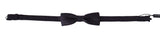 Gray Pattern Silk Adjustable Neck Papillon Bow Tie
