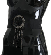 Dolce & Gabbana Black Crystal Brooch Wide Wai SATORIA Belt Dolce & Gabbana