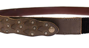 Brown Leather Logo Cintura Gürtel Belt