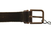 Brown Leather Logo Cintura Gürtel Belt