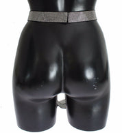 Black Silk Clear Crystal Bow Waist Belt