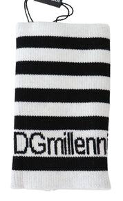 Black White Wool DGMillennials Wristband Wrap