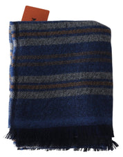 Multicolor Wool Striped Unisex Neck Wrap Shawl