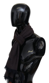 Brown 100% Cashmere Unisex Neck Wrap Fringes Scarf