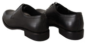 Black Leather Lace Up Mens Formal Derby Shoes