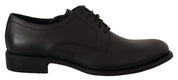 Black Leather Lace Up Mens Formal Derby Shoes