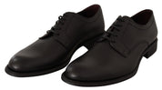 Black Leather Lace Up Mens Formal Derby Shoes