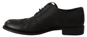 Black Leather Oxford Wingtip Formal Dress Shoes