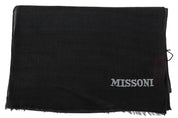 Missoni Black 100% Wool Unisex Neck Wrap Scarf