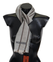 Multicolor Striped Wool Unisex Neck Wrap Scarf
