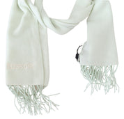 Light Green Pattern Cashmere Unisex Wrap Fringes Scarf