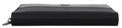 Black Zip Around Continental Clutch Leather Wallet