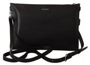 Black Exotic Leather Shoulder Sling Alta Sartoria Bag