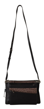Black Exotic Leather Shoulder Sling Alta Sartoria Bag