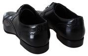 Black Leather Men Derby Formal Loafers Shoes