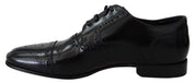 Black Leather Men Derby Formal Loafers Shoes