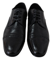 Black Leather Men Derby Formal Loafers Shoes