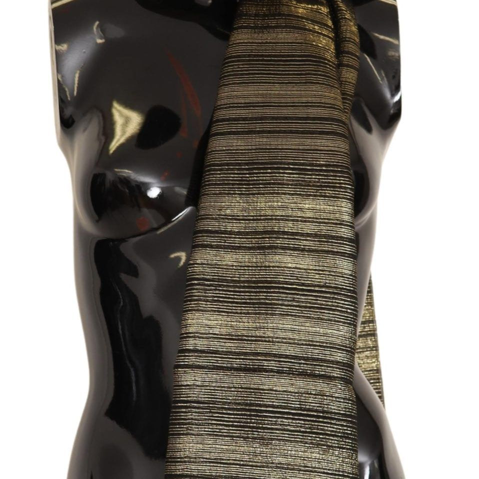 Dolce & Gabbana Metallic Gold Silk Stretch Shawl Wrap Scarf Dolce & Gabbana