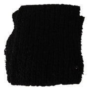 Black Virgin Wool Knitted Wrap Shawl Scarf
