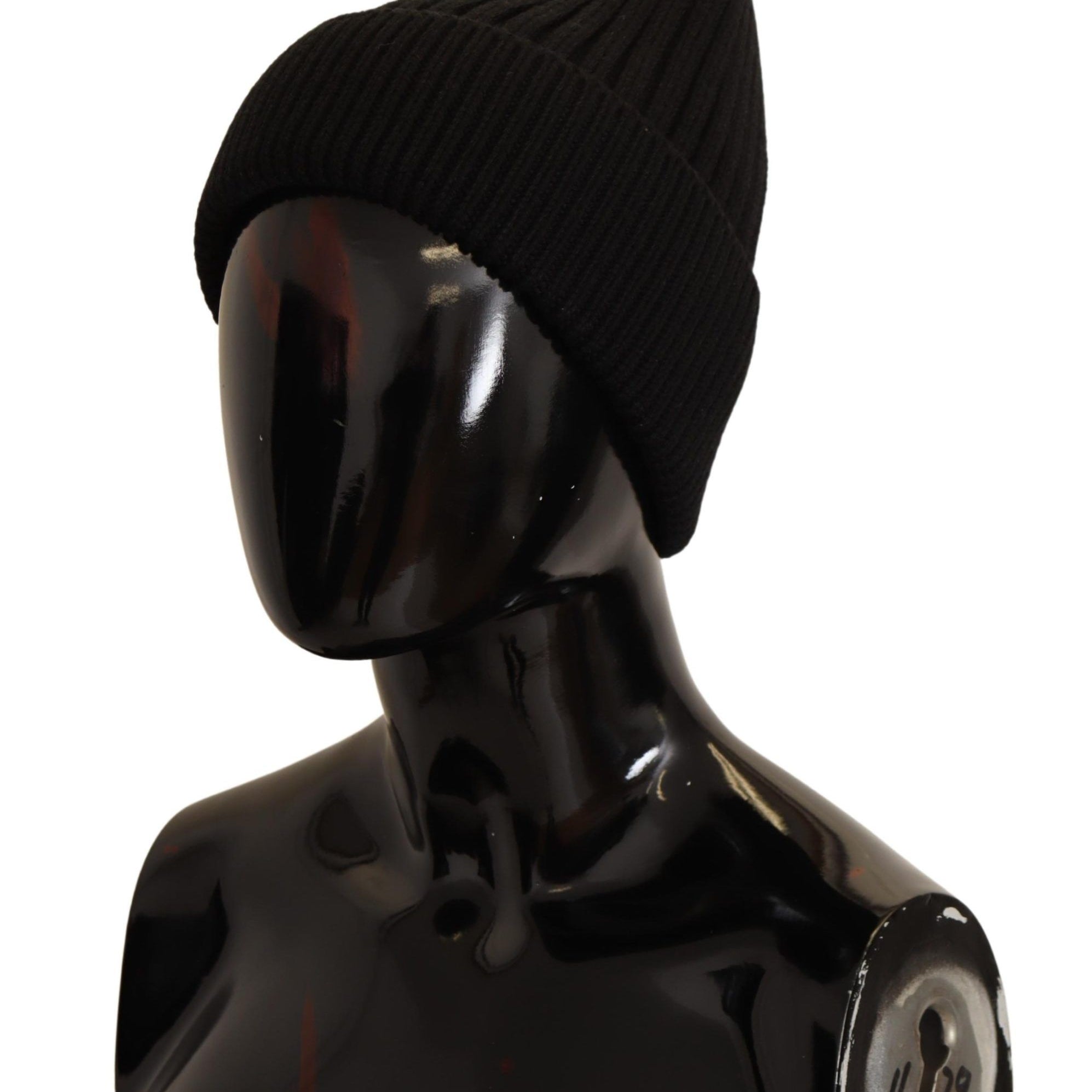 Dolce & Gabbana Black Wool Knit Women Winter Hat Dolce & Gabbana