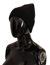 Dolce & Gabbana Black Wool Knit Women Winter Hat Dolce & Gabbana