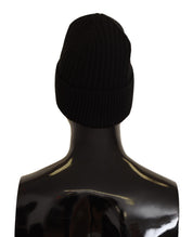 Dolce & Gabbana Black Wool Knit Women Winter Hat Dolce & Gabbana