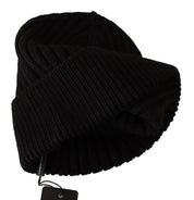 Dolce & Gabbana Black Wool Knit Women Winter Hat Dolce & Gabbana