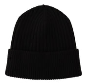 Dolce & Gabbana Black Wool Knit Women Winter Hat Dolce & Gabbana