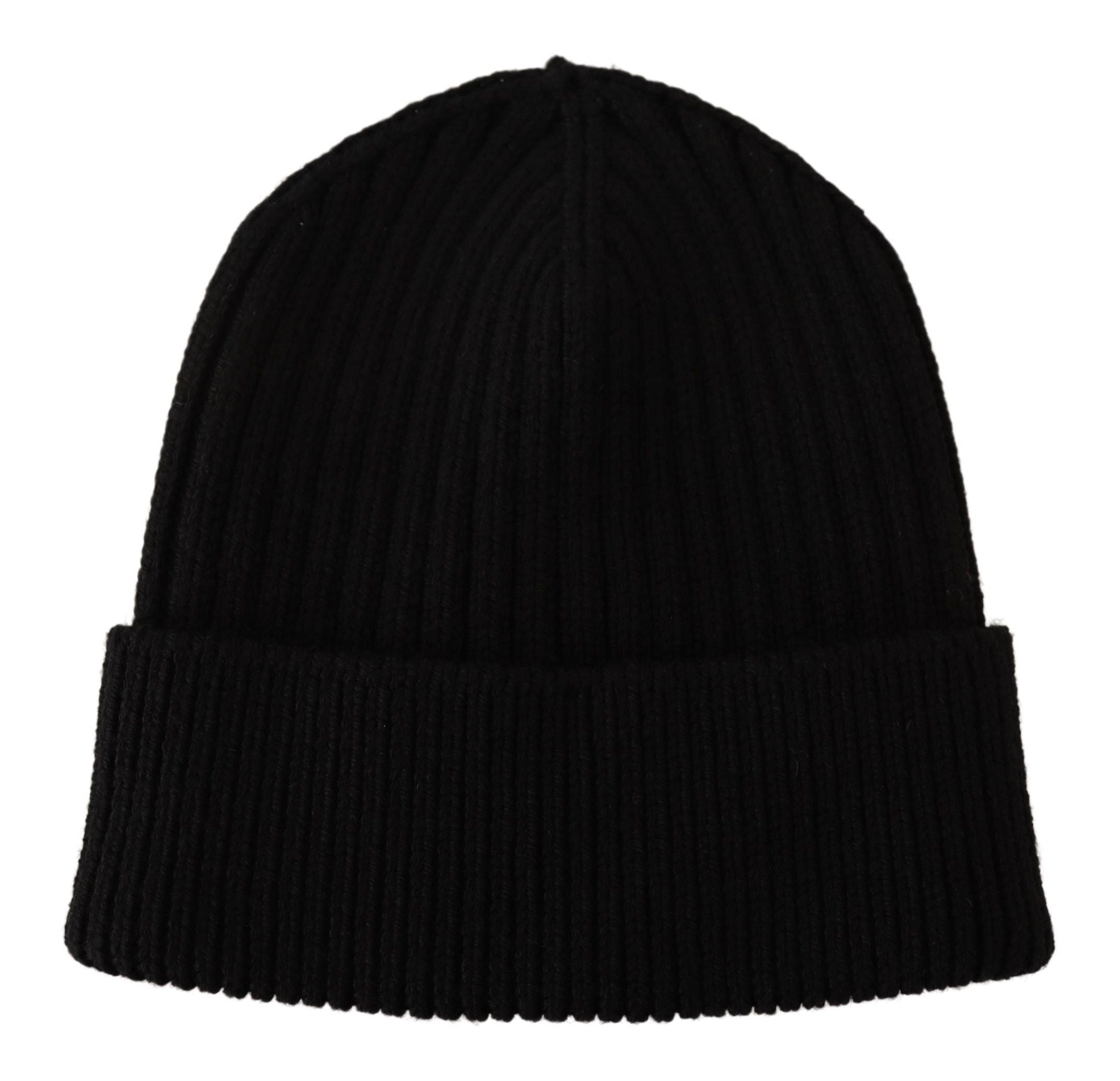 Dolce & Gabbana Black Wool Knit Women Winter Hat Dolce & Gabbana
