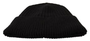 Dolce & Gabbana Black Wool Knit Women Winter Hat Dolce & Gabbana