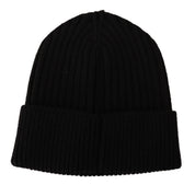 Dolce & Gabbana Black Wool Knit Women Winter Hat Dolce & Gabbana