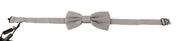 Silver Gray 100% Silk Adjustable Neck Papillon Bow Tie