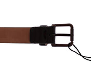 Brown Leather Logo Belt Cintura Belt