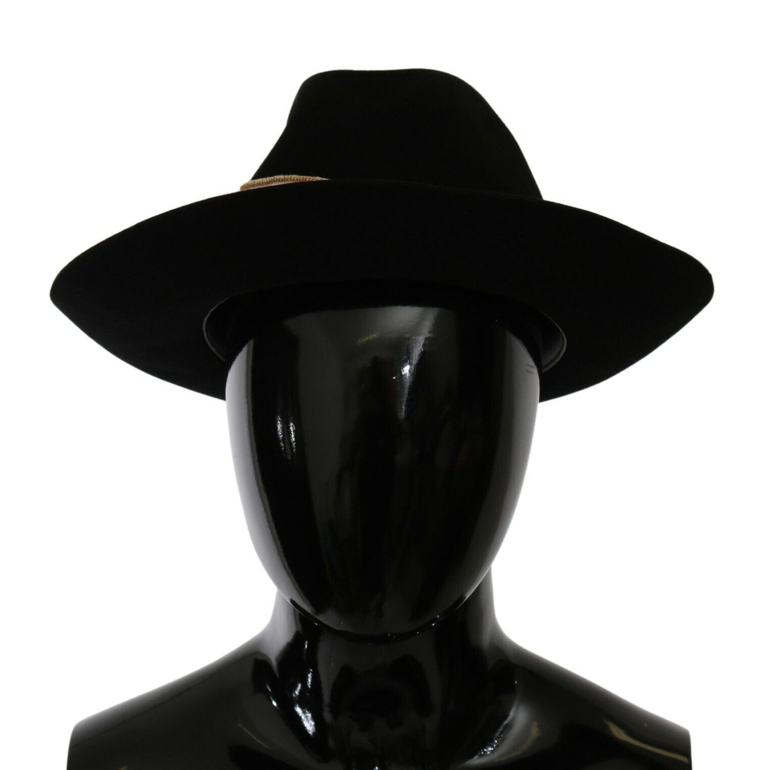 Dolce & Gabbana Black Lapin Amor Gignit Wide Brim Panama Hat Dolce & Gabbana