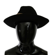 Dolce & Gabbana Black Lapin Amor Gignit Wide Brim Panama Hat Dolce & Gabbana