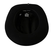Dolce & Gabbana Black Lapin Amor Gignit Wide Brim Panama Hat
