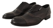 Brown Lizard Skin Leather Oxford Dress Shoes