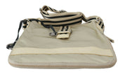 Beige Handbag Shoulder Tote Fabric Purse