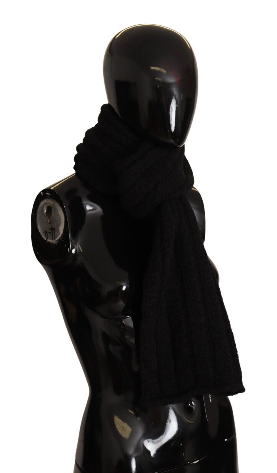 Dolce & Gabbana Black Virgin Wool Knitted Unisex Warmer Shawl Scarf Dolce & Gabbana
