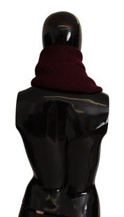 Dark Red Cashmere Logo Wrap Shawl Knitted Scarf