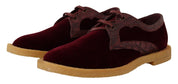 Bordeaux Velvet Exotic Leather Shoes