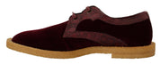 Bordeaux Velvet Exotic Leather Shoes