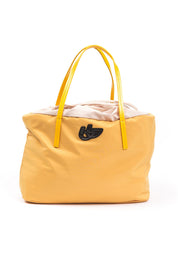 Yellow Polyester Women Shoulder Bag