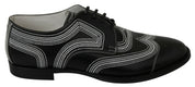 Black Leather Derby Formal White Lace Shoes