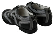 Black Leather Derby Formal White Lace Shoes