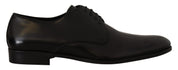 Black Leather Lace Up Formal Derby Shoes