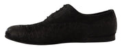 Black Caiman Leather Mens Oxford Shoes