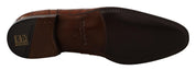 Brown Crocodile Leather Mens Formal Derby Shoes