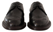 Black Leather Dress Formal Derby Shoes